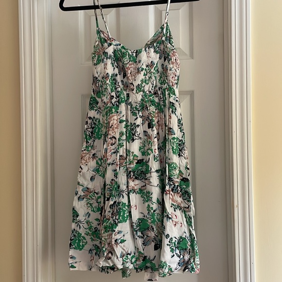 Airy 100% Rayon Button-Up Flower Patterned Dress - Picture 3 of 4